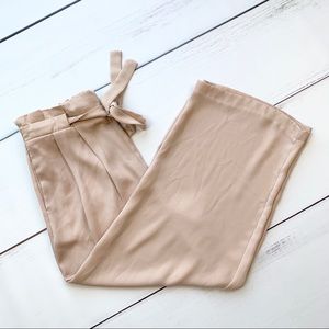 Zara Basic Collection Blush High Waist Tie Pants